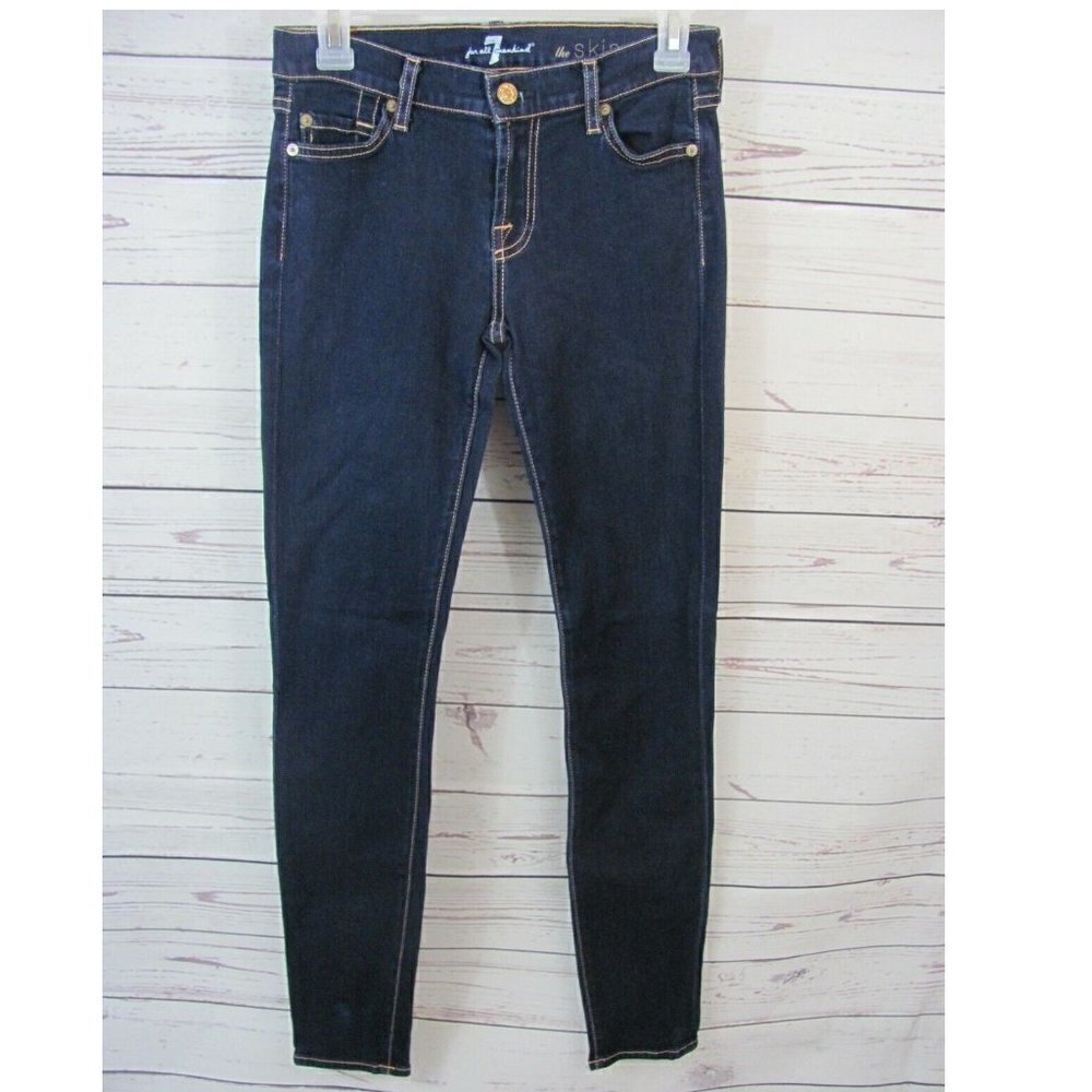 7 For All Mankind The Skinny Jeans Women's / Girl's 27" x 29" Dark Wash NWOT